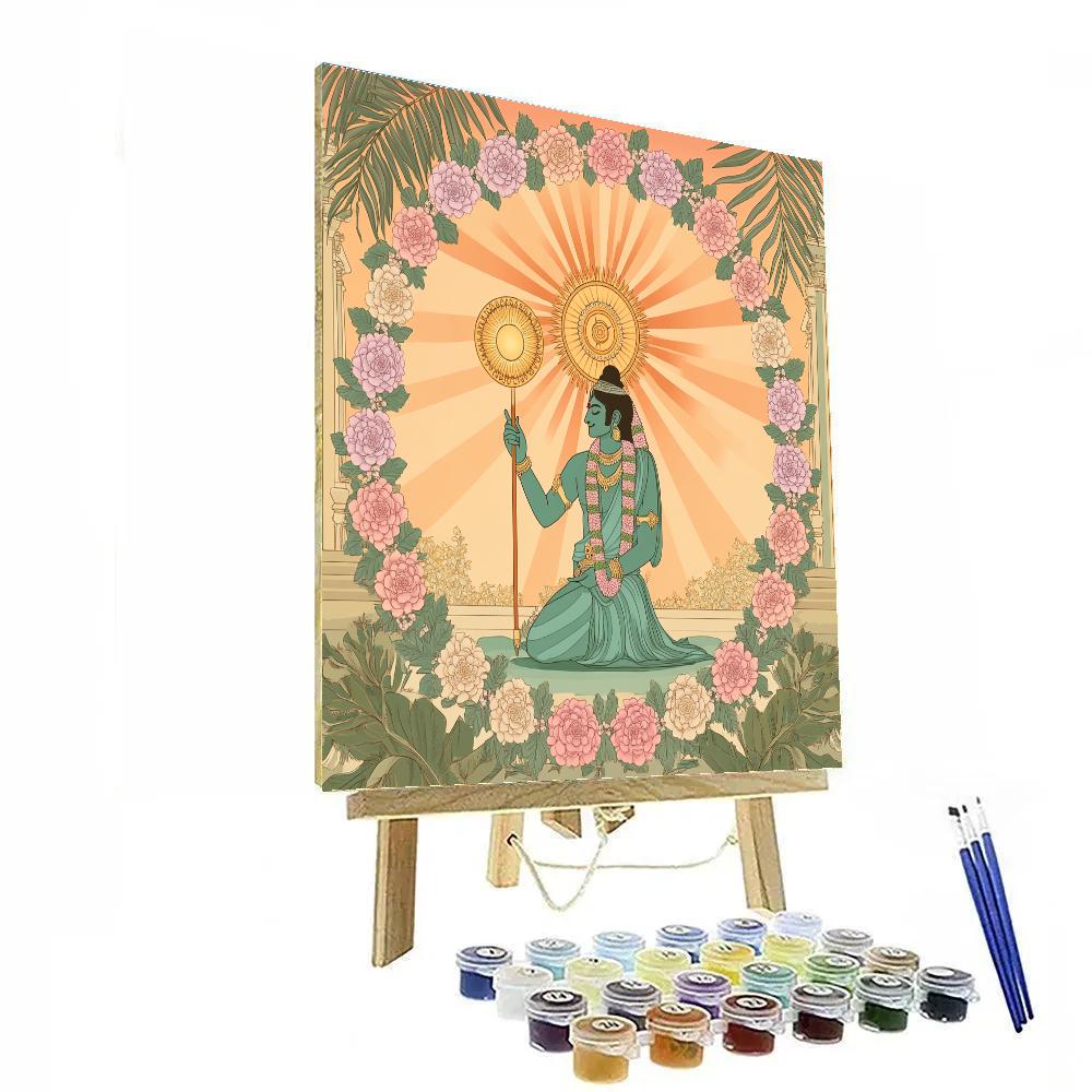 Vishnu And The Spinning Chakra Garden DIY paint by numbers