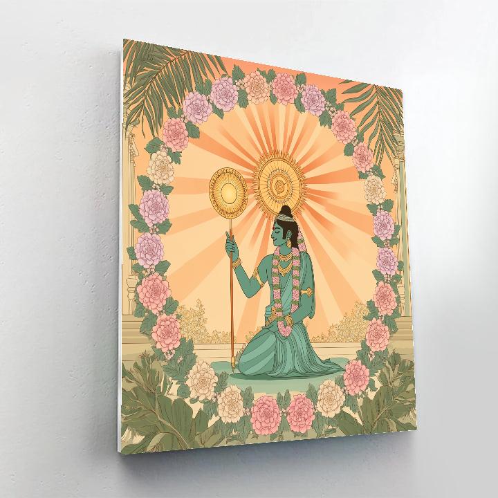Vishnu And The Spinning Chakra Garden DIY paint by numbers