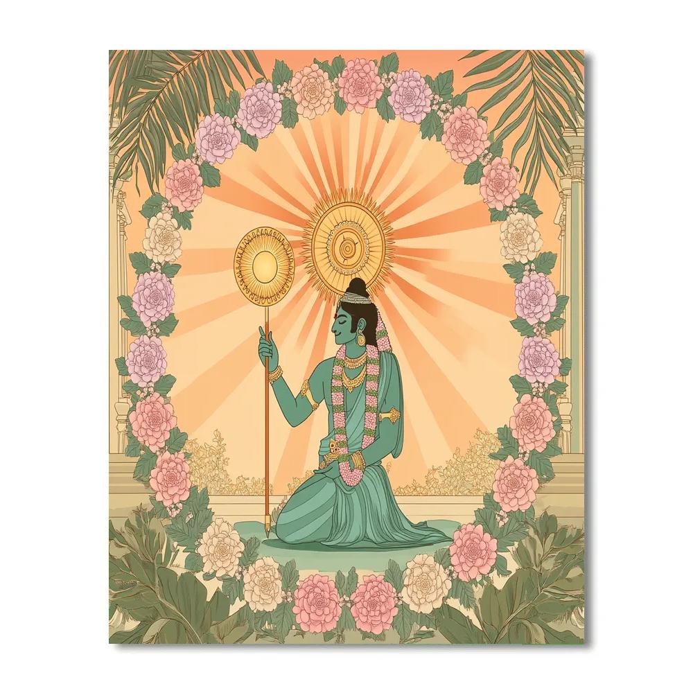 Vishnu And The Spinning Chakra Garden DIY paint by numbers