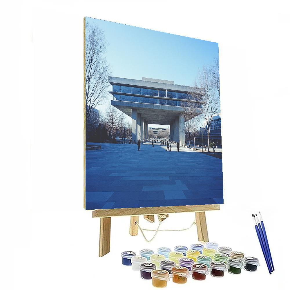 Brutalist Grandeur At The National Library Plaza Buenos Aires Argentina paint by numbers