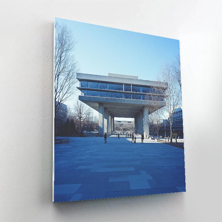Brutalist Grandeur At The National Library Plaza Buenos Aires Argentina paint by numbers