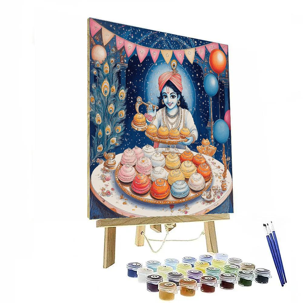 Krishna Hosting A Planetary Janmashtami Feast Paint by numbers art