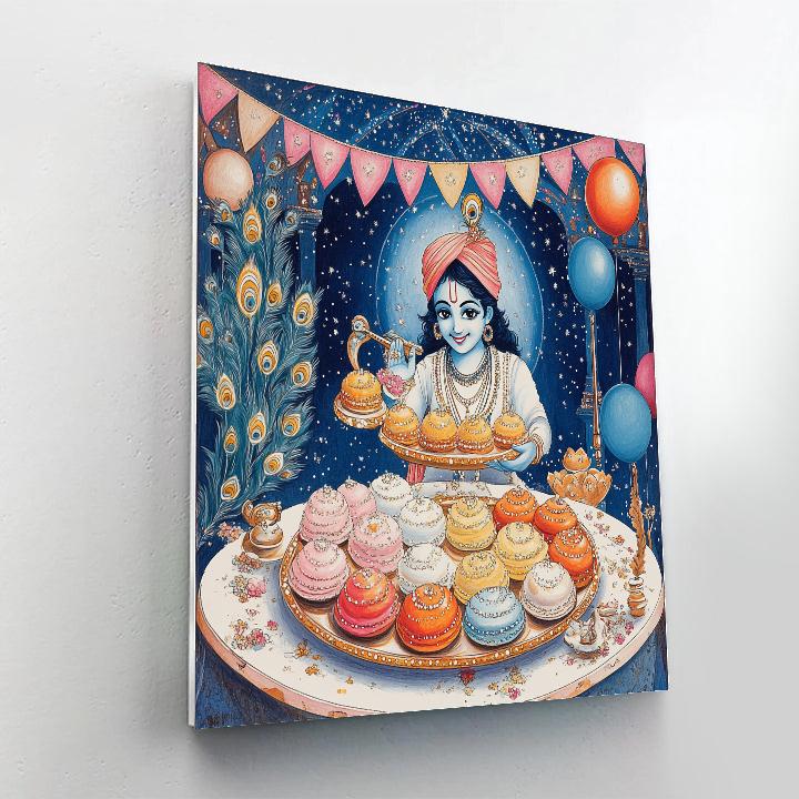 Krishna Hosting A Planetary Janmashtami Feast Paint by numbers art
