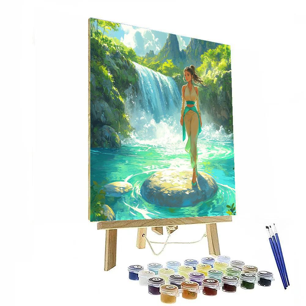 Raya Dragon Scale Waterfall Crossing Paint by numbers art