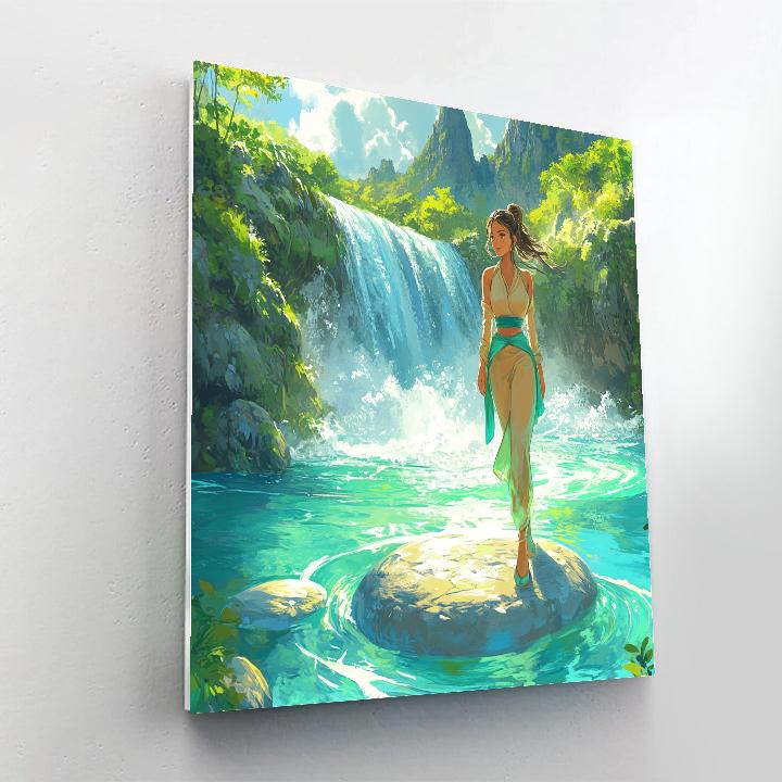 Raya Dragon Scale Waterfall Crossing Paint by numbers art