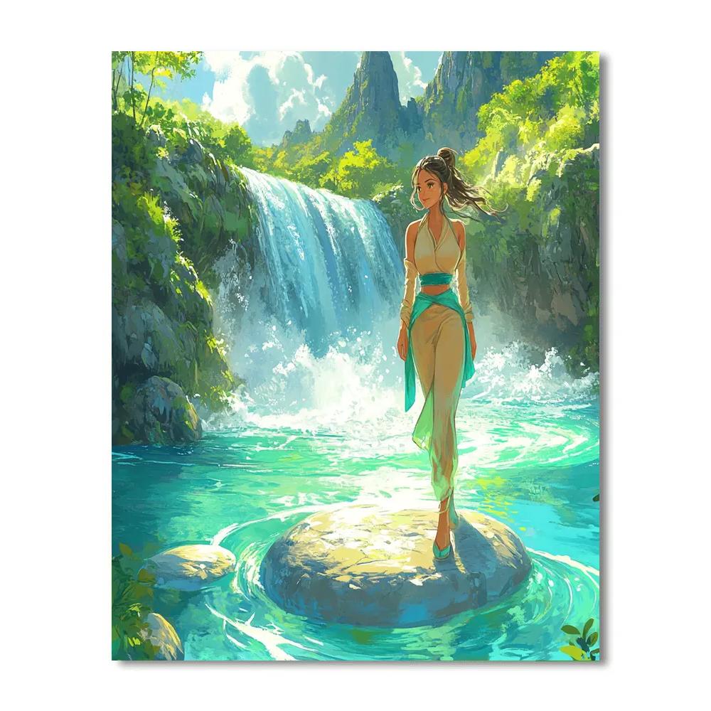 Raya Dragon Scale Waterfall Crossing Paint by numbers art