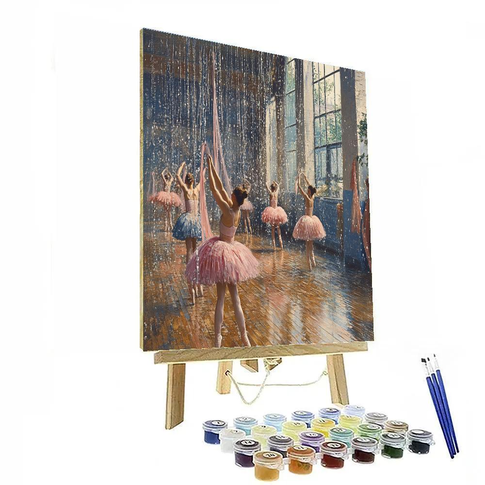 Edgar Degas Inspired Ballet Rehearsal With Rainy Windows Painting by numbers kit