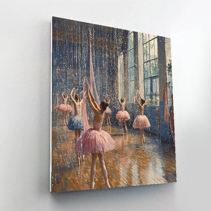 Edgar Degas Inspired Ballet Rehearsal With Rainy Windows Painting by numbers kit