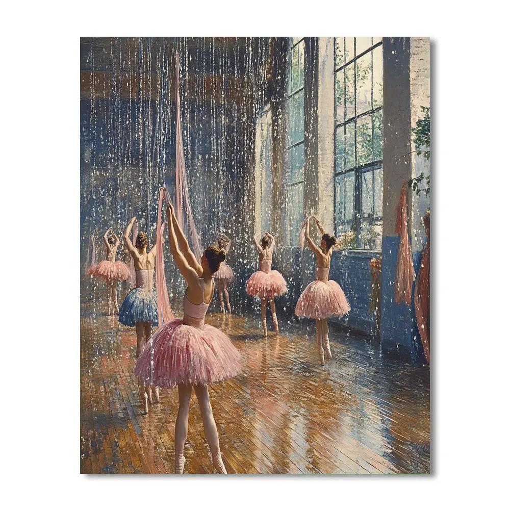 Edgar Degas Inspired Ballet Rehearsal With Rainy Windows Painting by numbers kit