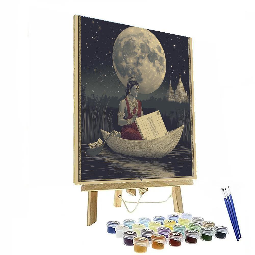 Brahma Manuscript Moonlit Boat Paint by numbers art