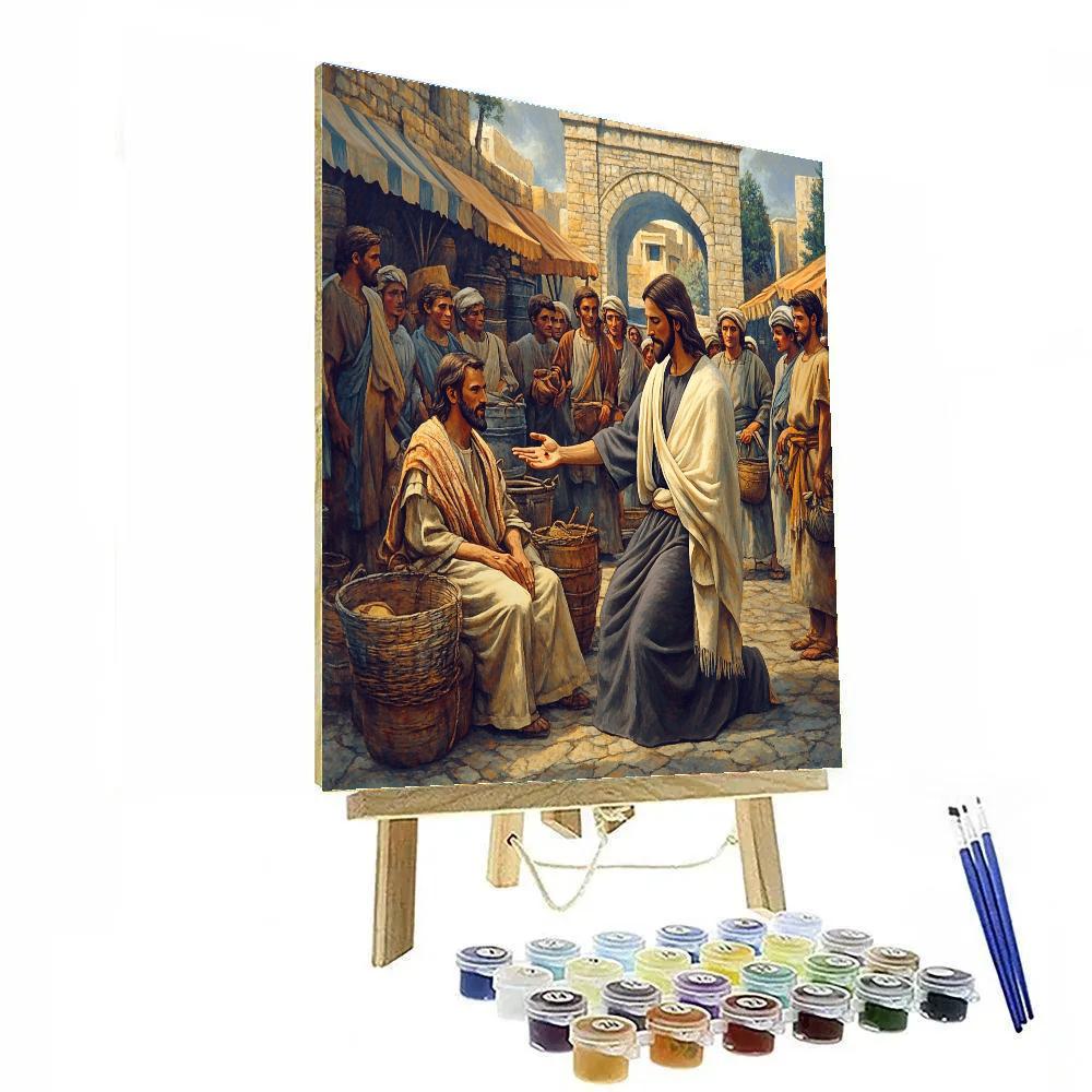 Healing With Jesus At The City Gate Numbered painting kits