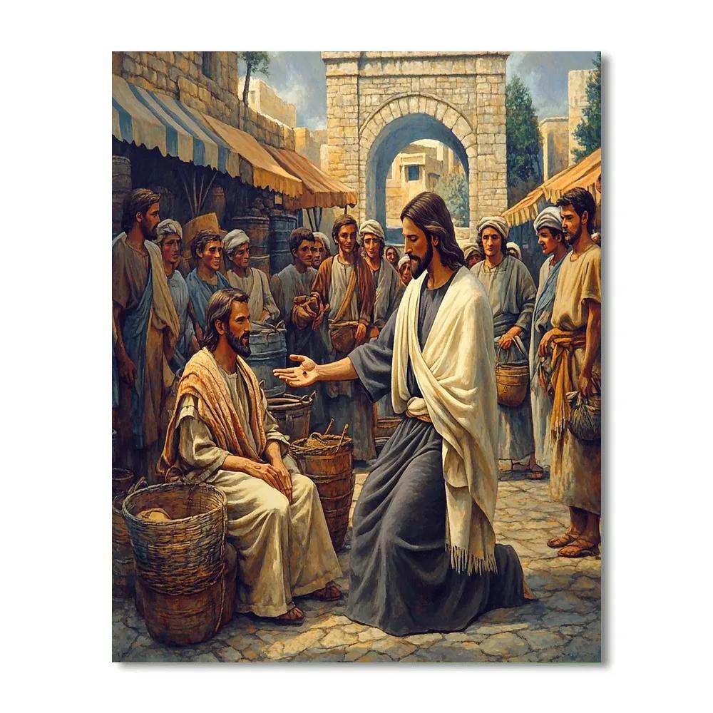 Healing With Jesus At The City Gate Numbered painting kits