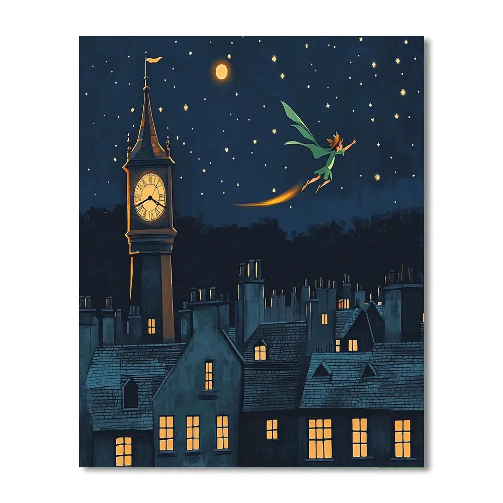 Peter Pan Clock Tower Sky Glide Painting by numbers kit