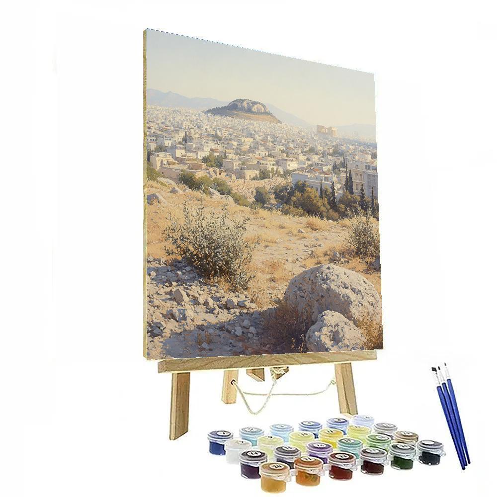 Windy Overlook At The Acropolis Viewpoint Hill Athens Greece painting number kit