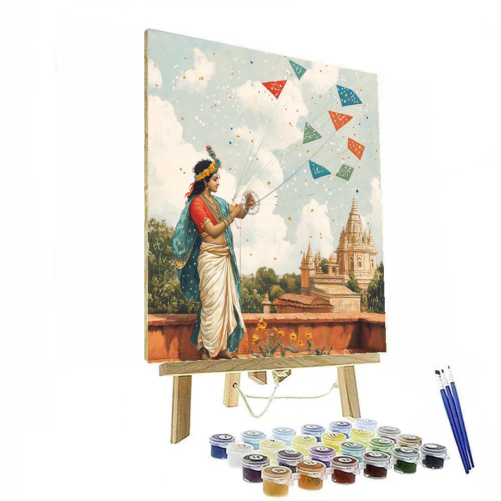 Krishna Building A Kite Constellation Paint by numbers art