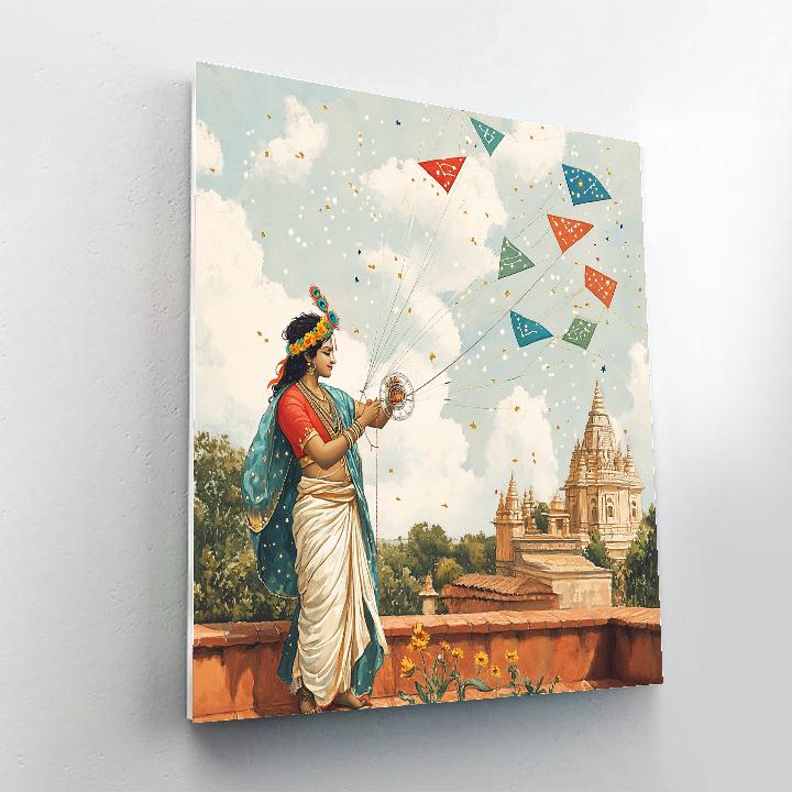 Krishna Building A Kite Constellation Paint by numbers art