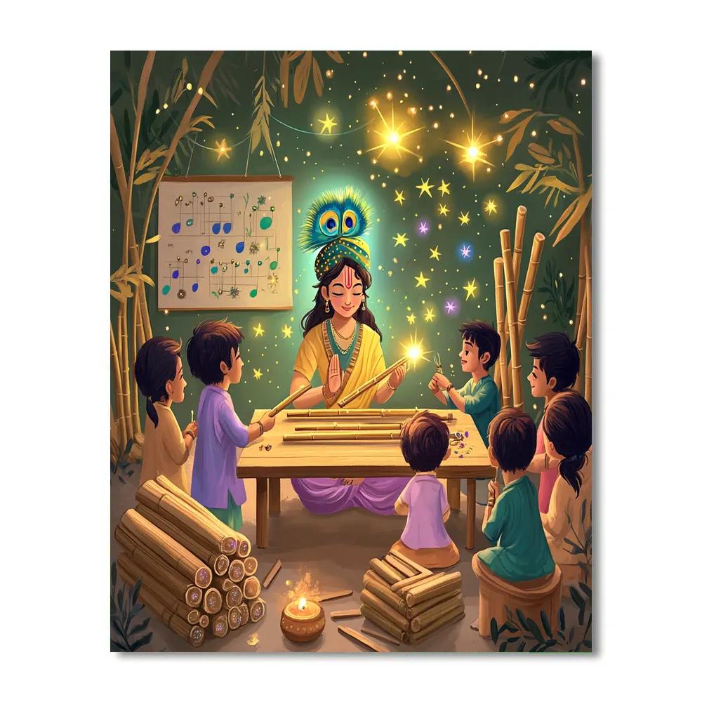 Krishna At The Celestial Music Workshop paint by numbers
