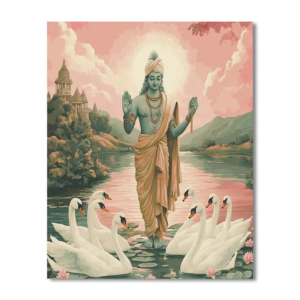 Brahma Dawn Chorus With Swans Paint by numbers kits