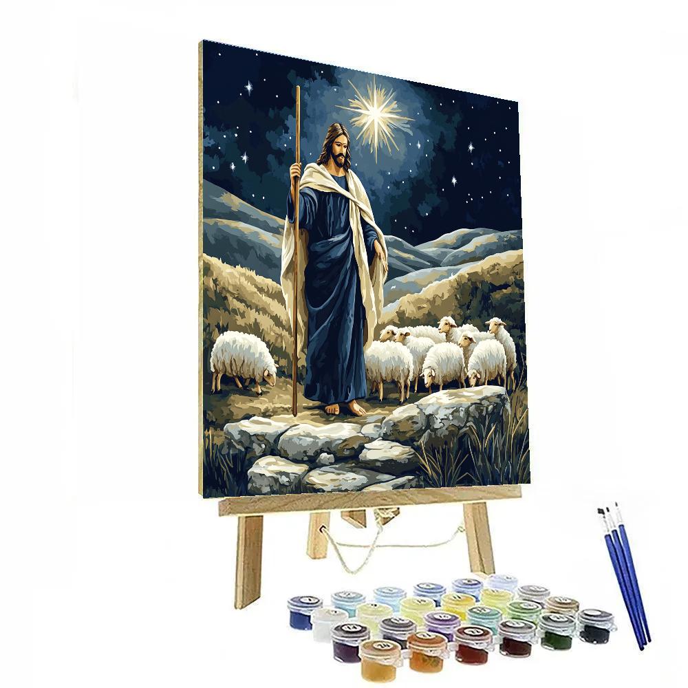 Jesus Shepherd Of The Starlit Fold Number painting
