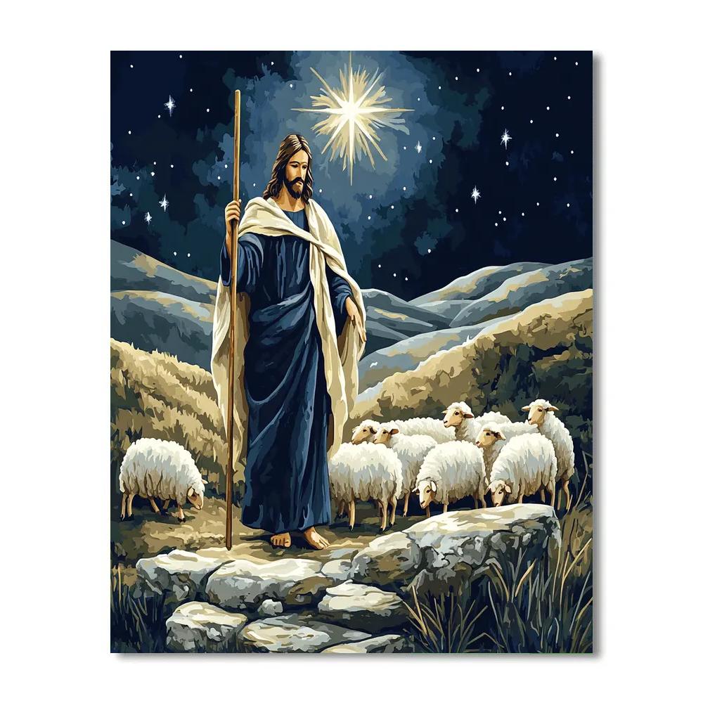 Jesus Shepherd Of The Starlit Fold Number painting