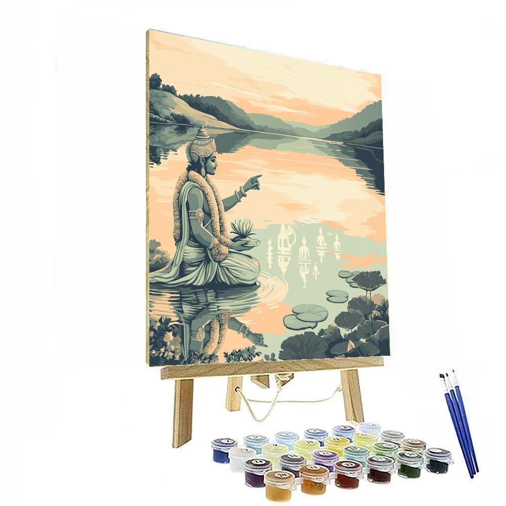 Vishnu And The Mirror Lake Of Avatars paint by number