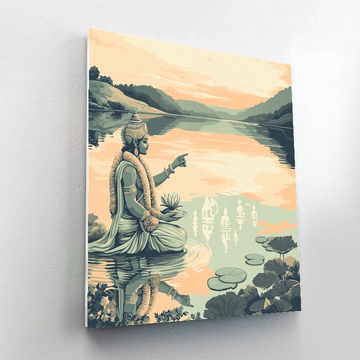 Vishnu And The Mirror Lake Of Avatars paint by number
