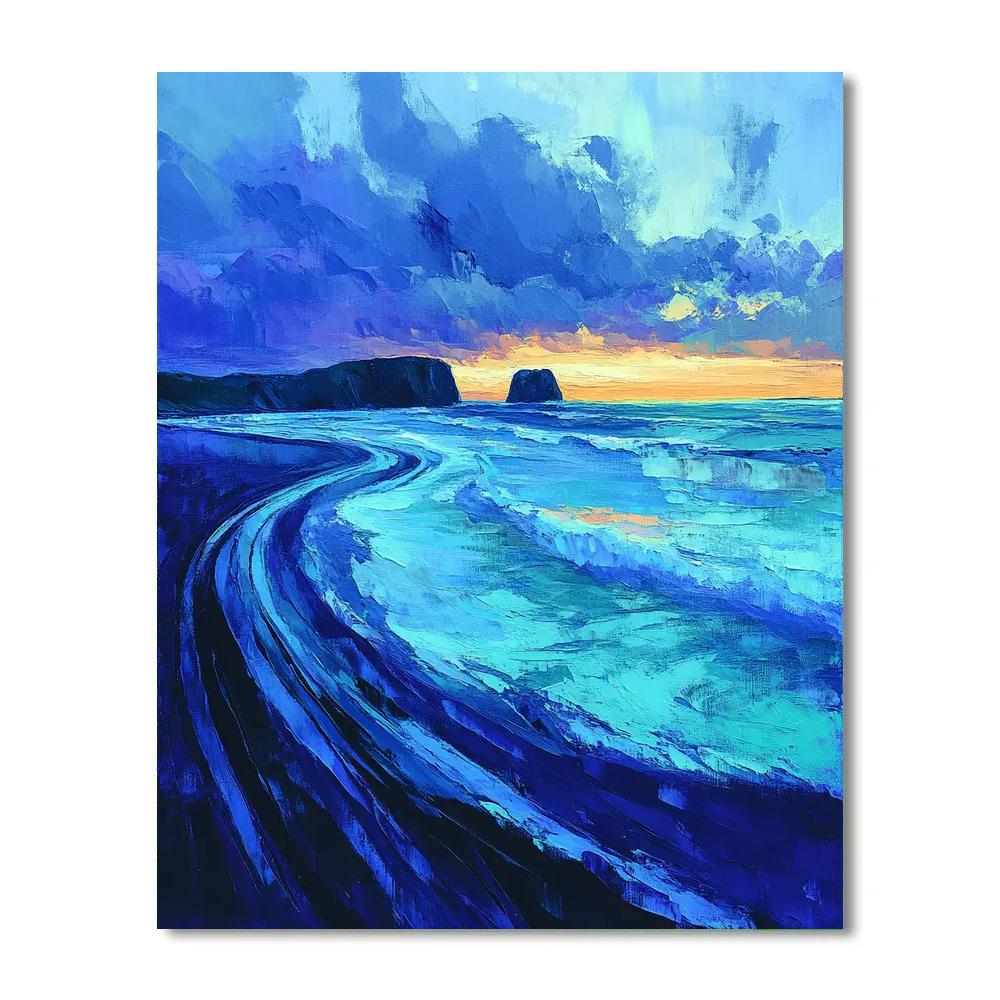 Emily Carr Inspired Bioluminescent Storm Coast DIY paint by numbers