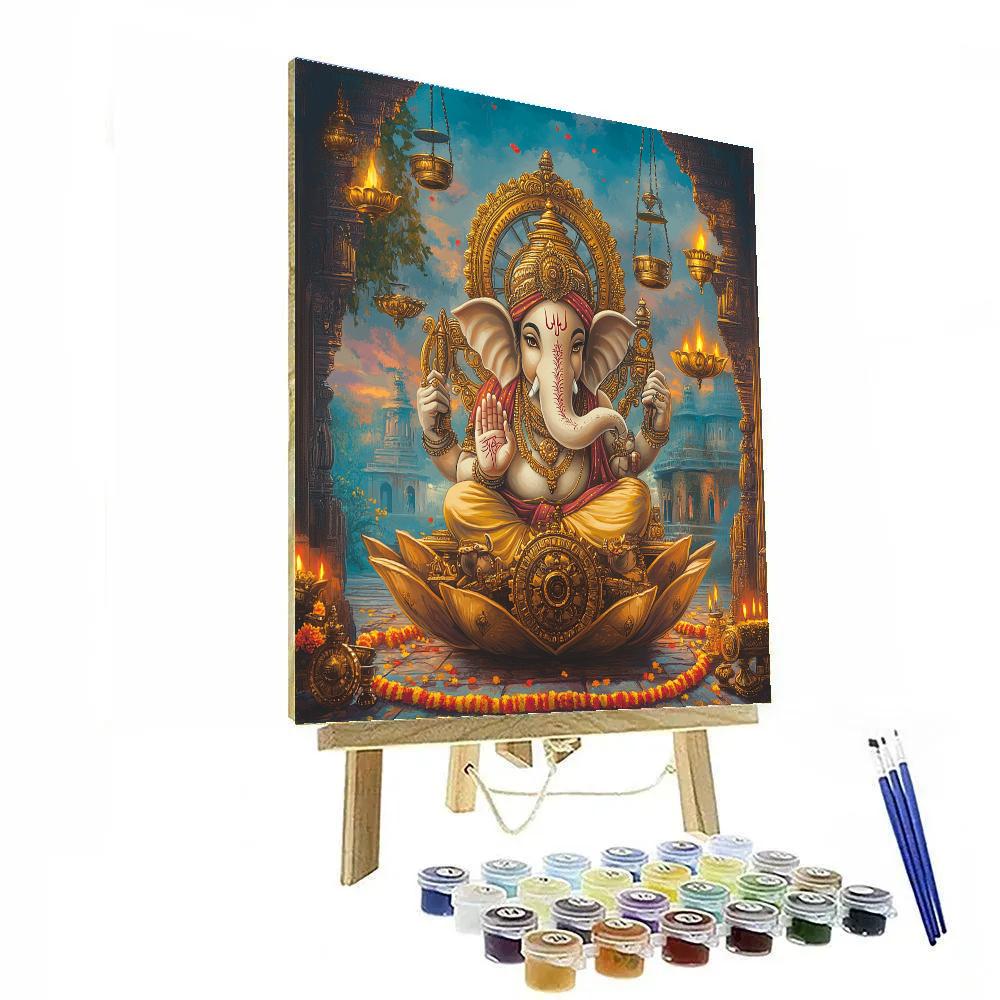 Clockwork Lotus Ganesha paint by numbers
