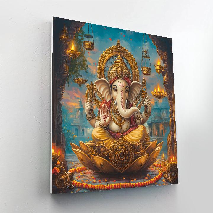 Clockwork Lotus Ganesha paint by numbers