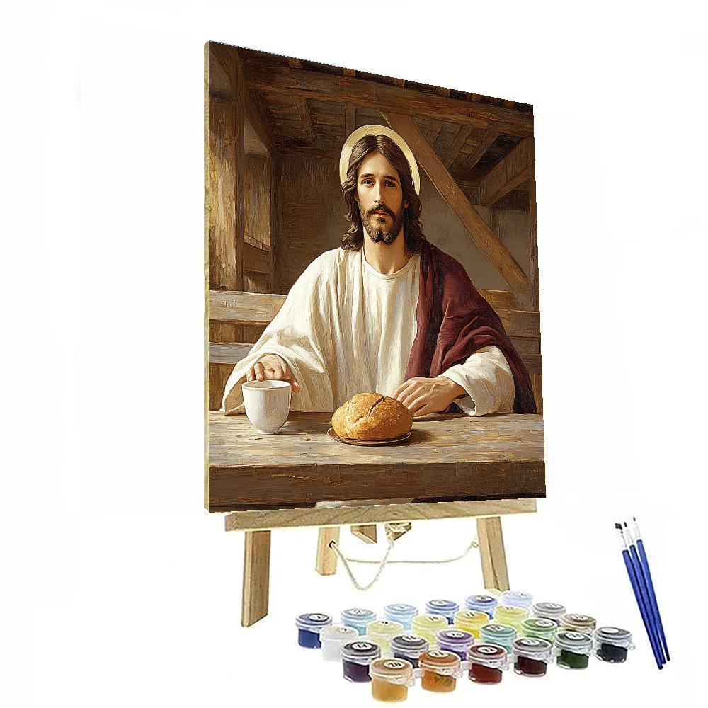 Jesus At The Table Of Quiet Communion Painting by numbers kit
