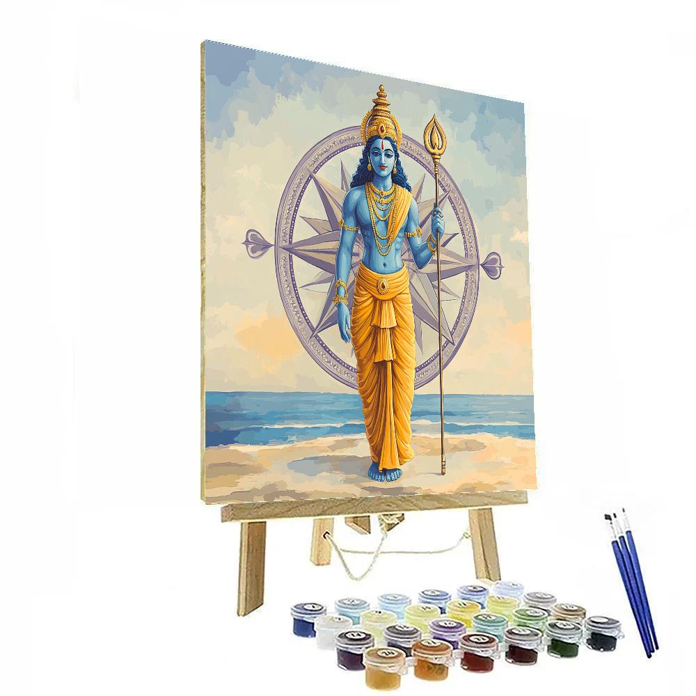 Vishnu As Keeper Of The Four Symbols Compass paint by number