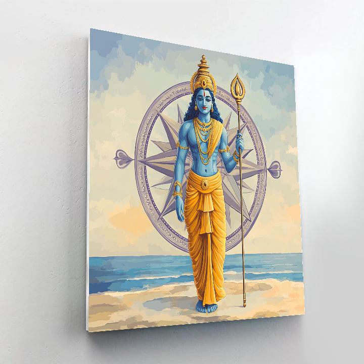Vishnu As Keeper Of The Four Symbols Compass paint by number