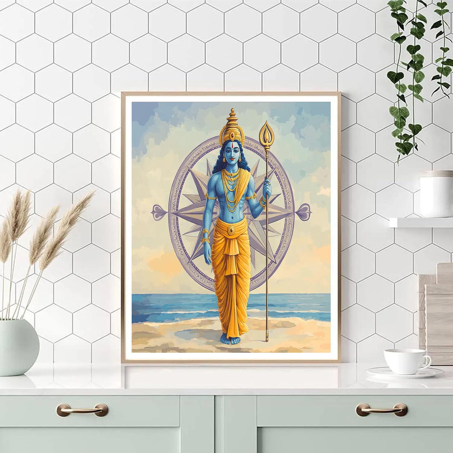 Vishnu As Keeper Of The Four Symbols Compass paint by number