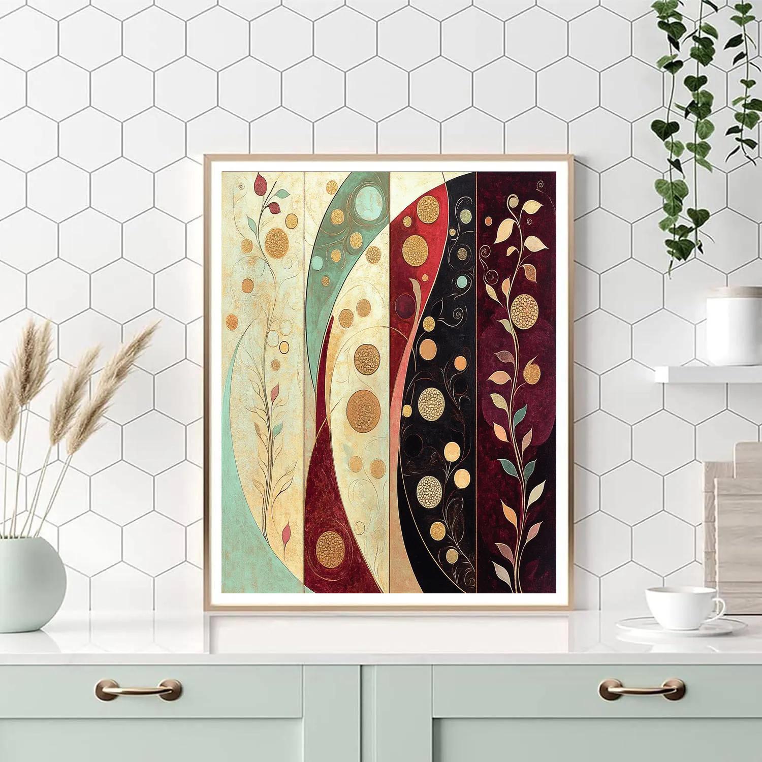 Gustav Klimt Inspired Symphony Of Seasons In Ornamental Bloom DIY paint by numbers