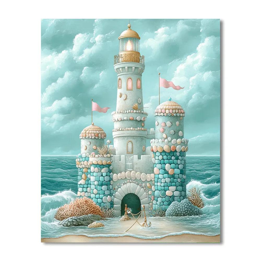 Glass Reef Castle At Low Tide DIY paint by numbers