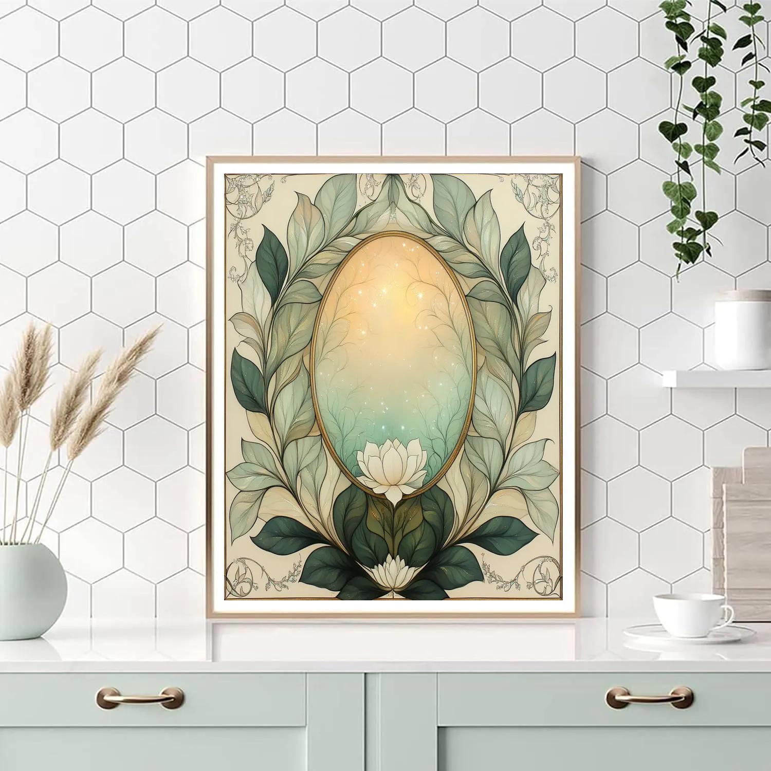 Alphonse Mucha Inspired Aurora Herbarium Paint by numbers art