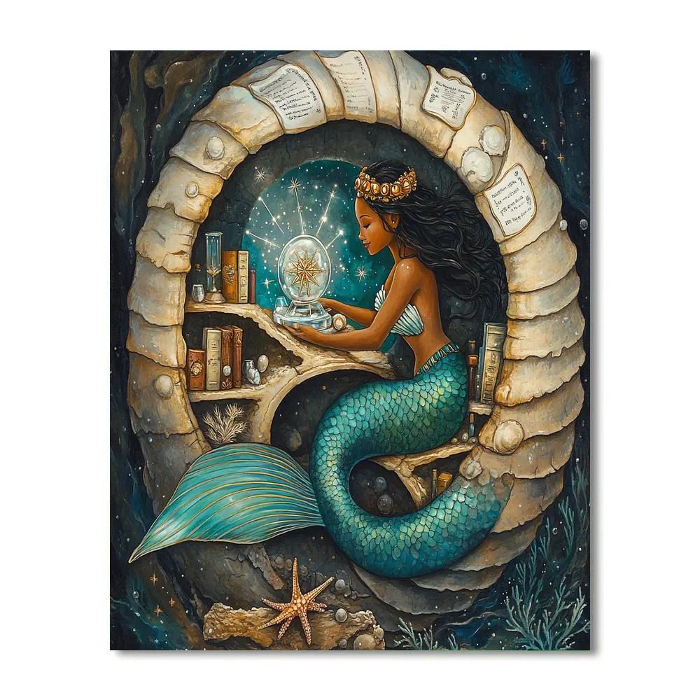 Tideglass Observatory Mermaid Paint by numbers art