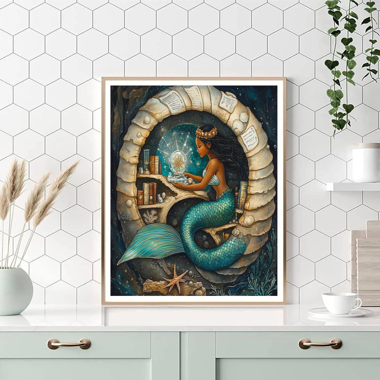 Tideglass Observatory Mermaid Paint by numbers art
