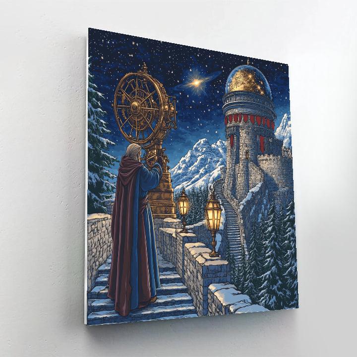 Clockwork Observatory With Castle Walls painting number kit