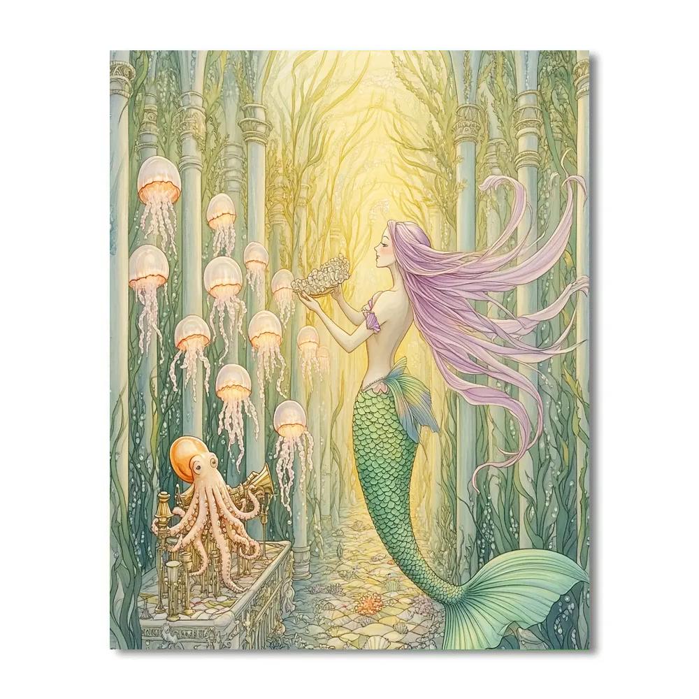 Kelp Cathedral With Mermaid Choir Numbered painting kits
