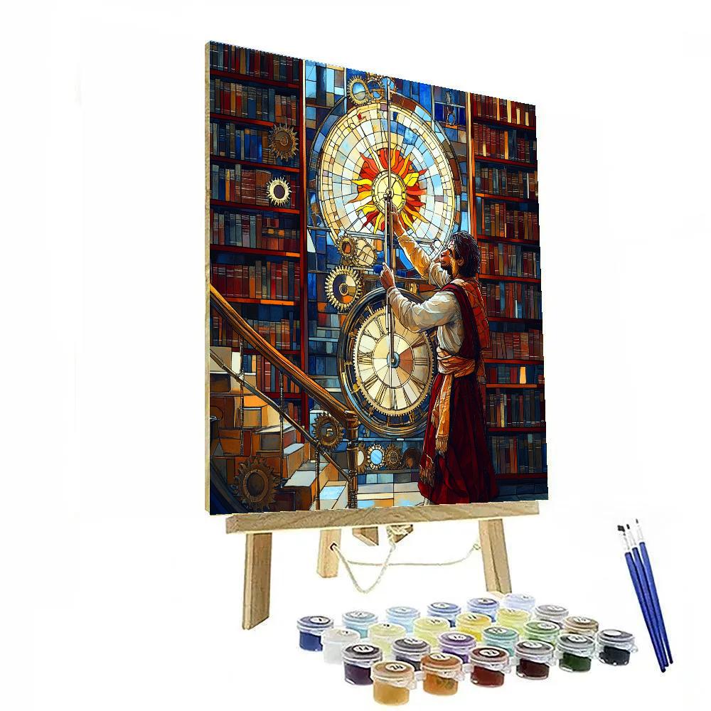 Clockwork Library With Hanuman As Timekeeper paint by numbers