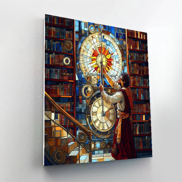 Clockwork Library With Hanuman As Timekeeper paint by numbers