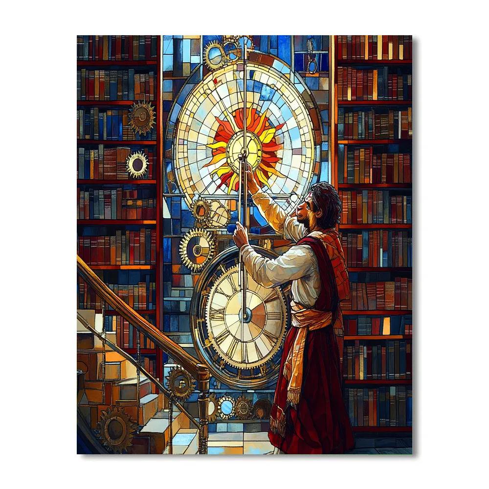 Clockwork Library With Hanuman As Timekeeper paint by numbers