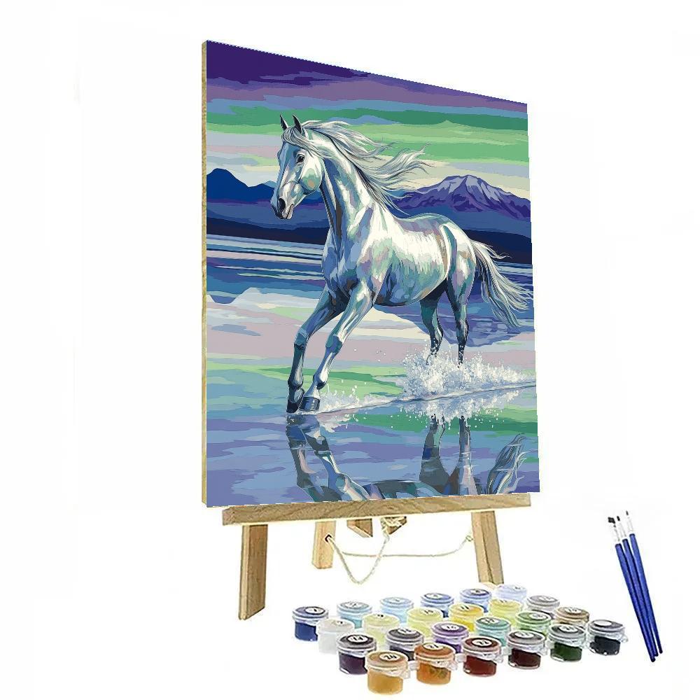 Horse Of The Aurora Salt Flats Number painting