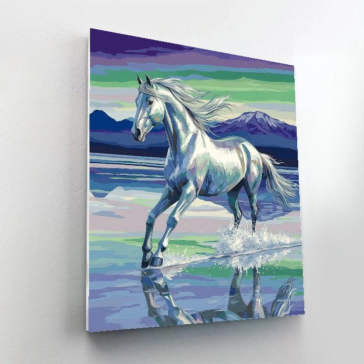 Horse Of The Aurora Salt Flats Number painting