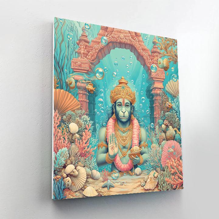 Hanuman Underwater Coral Temple Visit Numbered painting kits