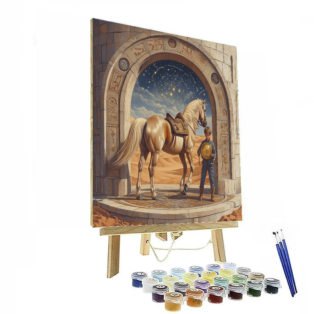 Caravan With Horse In Desert Observatory paint by numbers