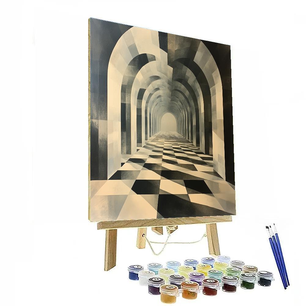 M.C. Escher Inspired Paradox Of Infinite Lattices painting number kit