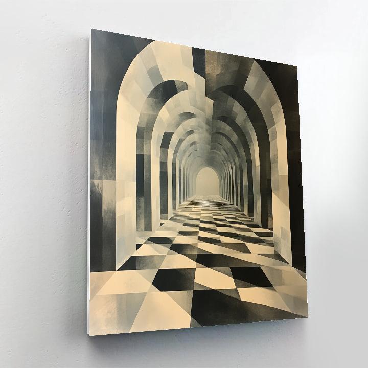 M.C. Escher Inspired Paradox Of Infinite Lattices painting number kit