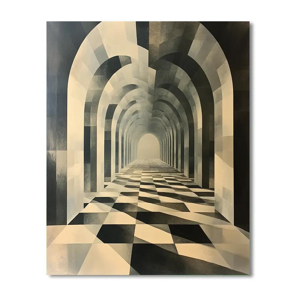 M.C. Escher Inspired Paradox Of Infinite Lattices painting number kit